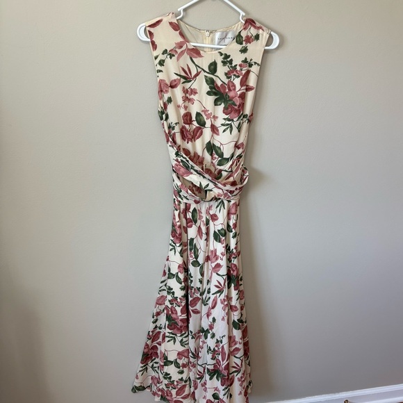 Vintage Adrianna Papell Safe Silk Floral Dress 12 - Picture 1 of 8